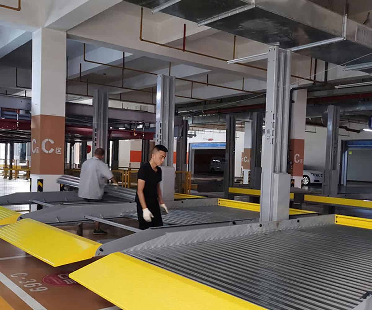 雙柱簡易升降立體車庫停車設備過驗收.jpg